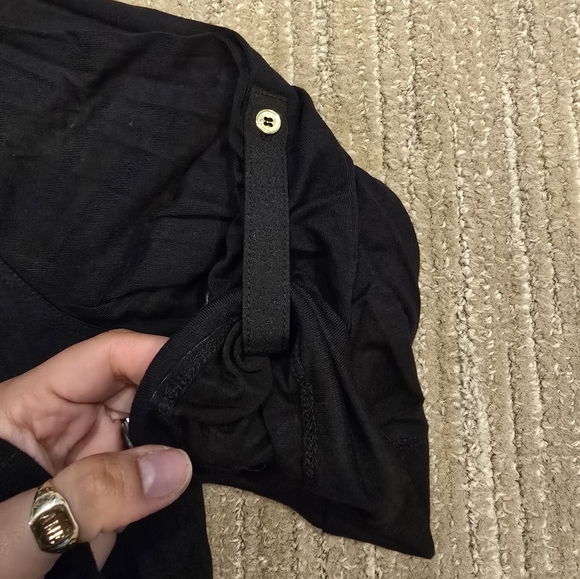 Calvin Klein Black Short Sleeve Blouse, Size L - Picture 4 of 9